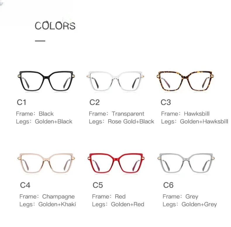 Women's Cat Eye Full Rim TR90 Reading Glasses 2208 — view 15 | Rx Spectacle