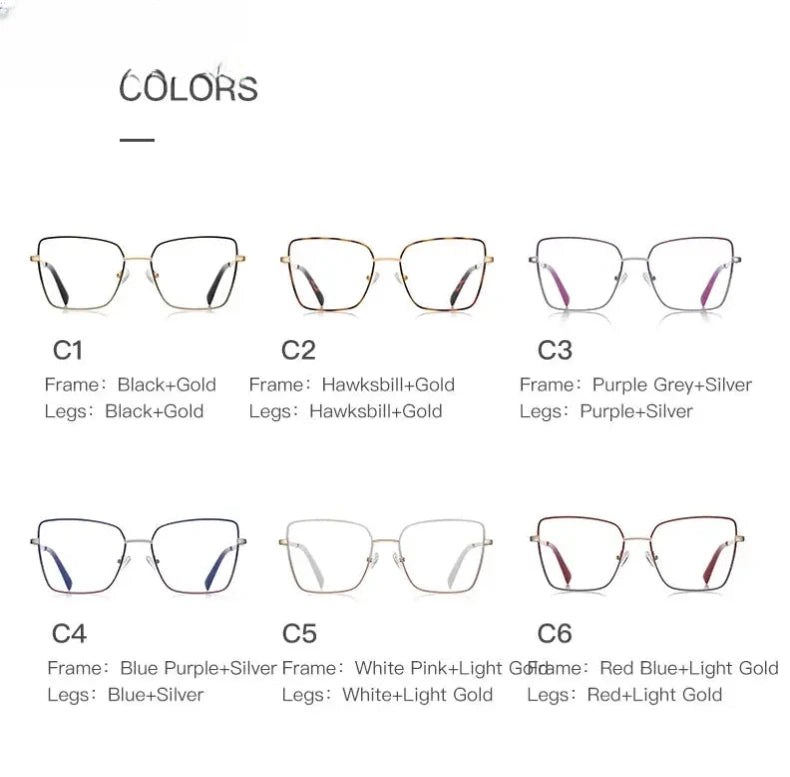 Women's Butterfly Full Rim Alloy Reading Glasses 3088 — view 15 | Rx Spectacle