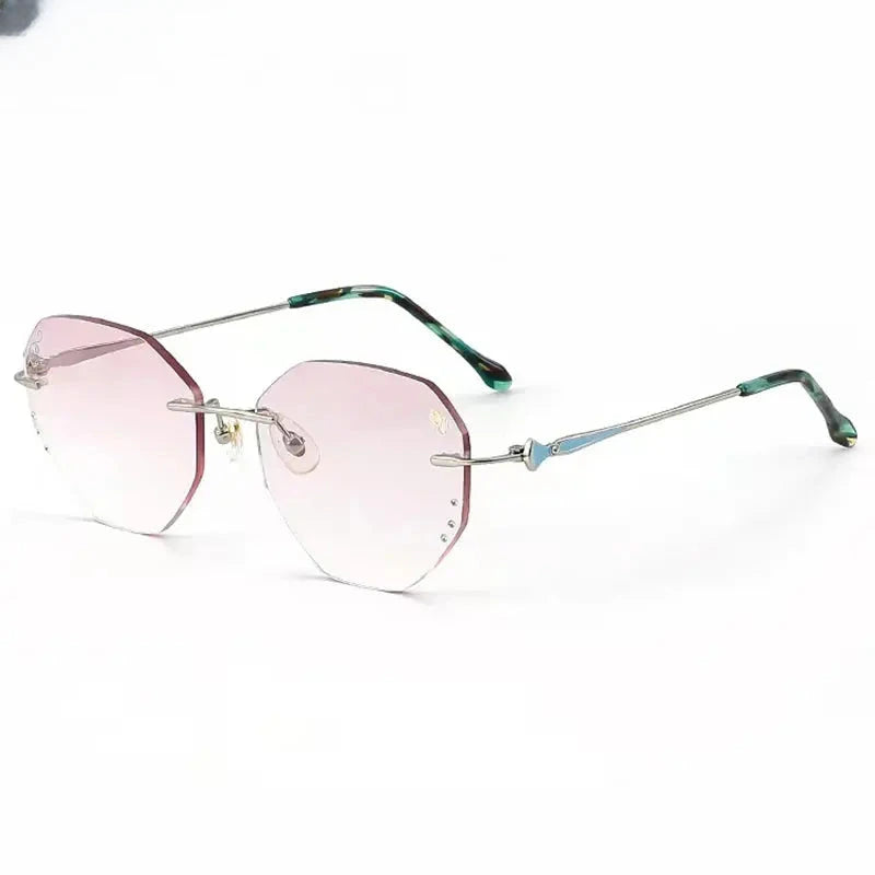 Women's Oval Rimless Titanium Prescription Glasses 316087 — view 4 | Rx Spectacle