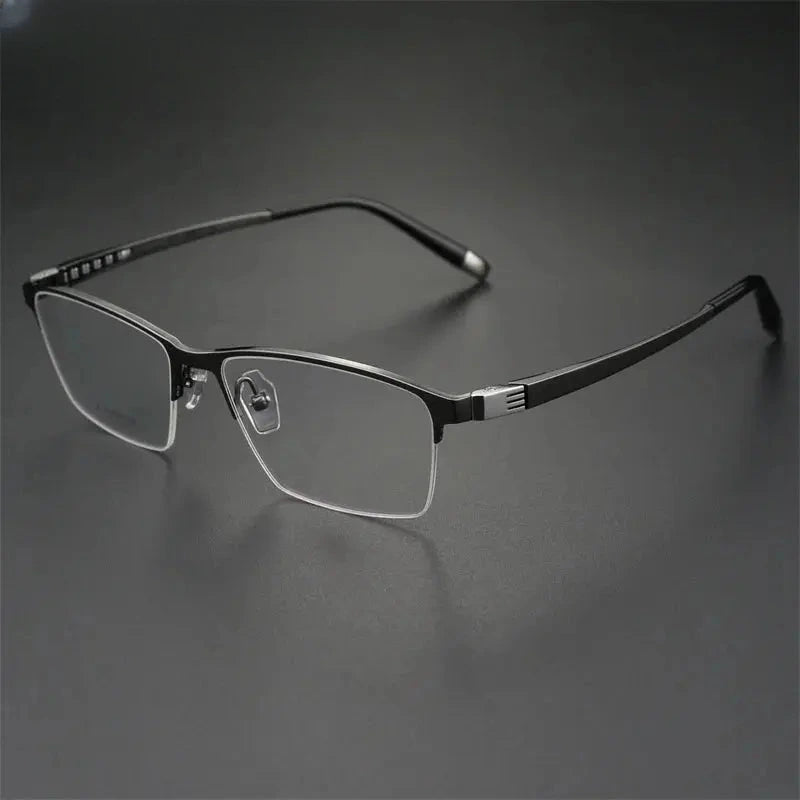 Women's Square Semi-Rimless Titanium Prescription Glasses 327039 — view 5 | Rx Spectacle