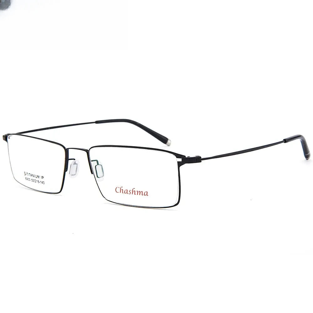 Men's Square Full Rim Titanium Prescription Glasses 69004 — view 5 | Rx Spectacle