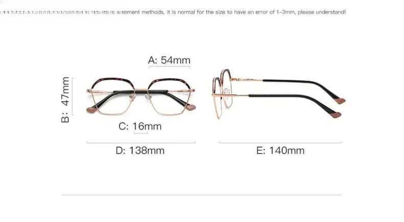 Women's Polygon Full Rim Alloy Reading Glasses 3017 — view 13 | Rx Spectacle