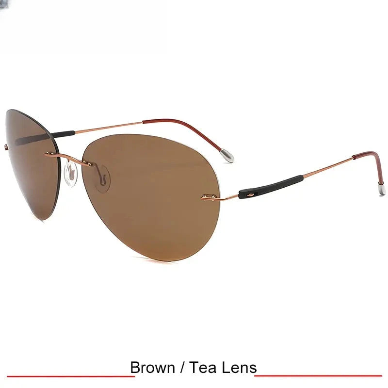 Men's Oval Rimless Titanium Screwless Prescription Glasses 426803 — view 6 | Rx Spectacle