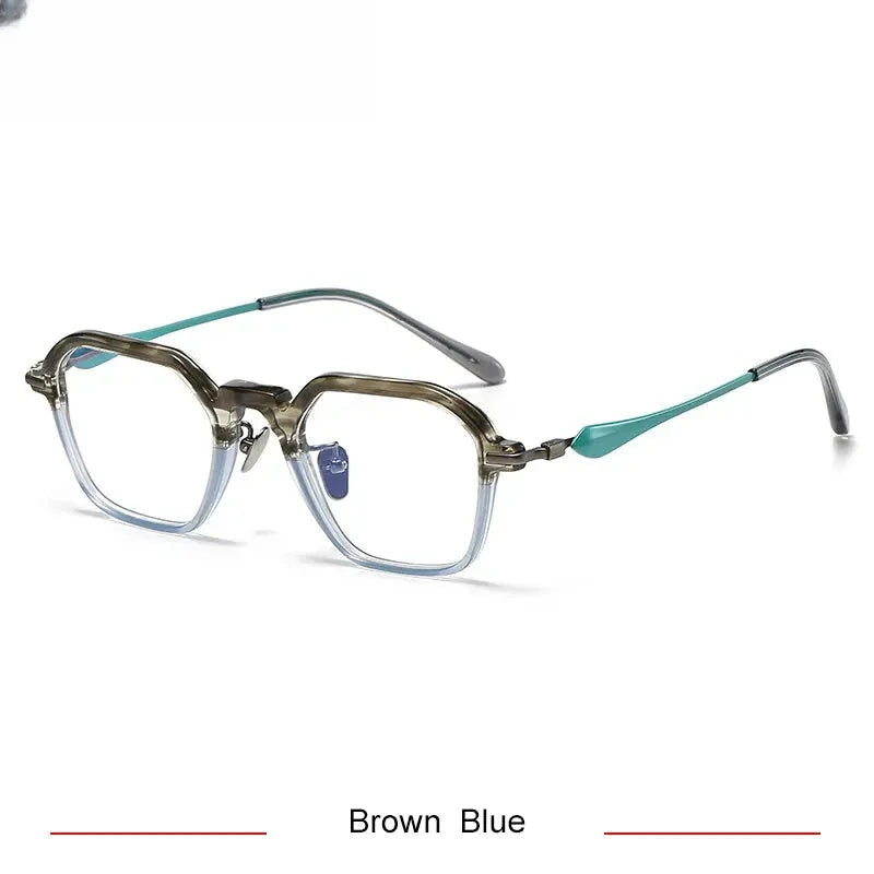 Unisex Polygon Full Rim Titanium Prescription Glasses 46065 — view 6 | Rx Spectacle