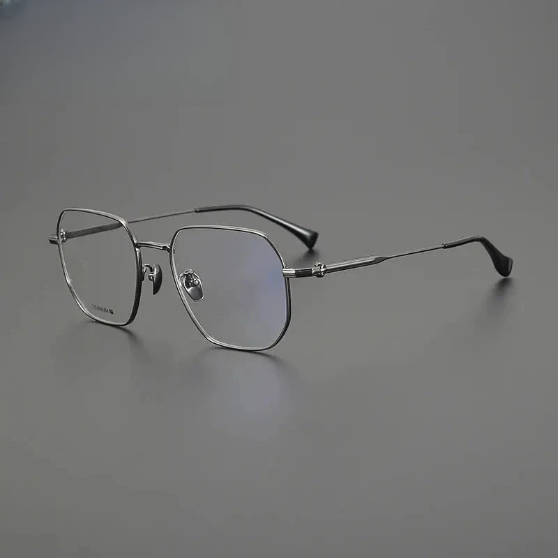Unisex Polygon Full Rim Titanium Oversized Prescription Glasses Gxy1552 — view 6 | Rx Spectacle