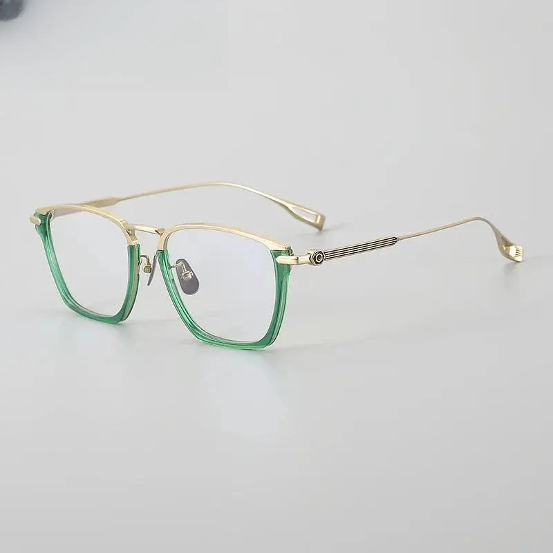 Unisex Square Full Rim Titanium Prescription Glasses 240156 — view 8 | Rx Spectacle