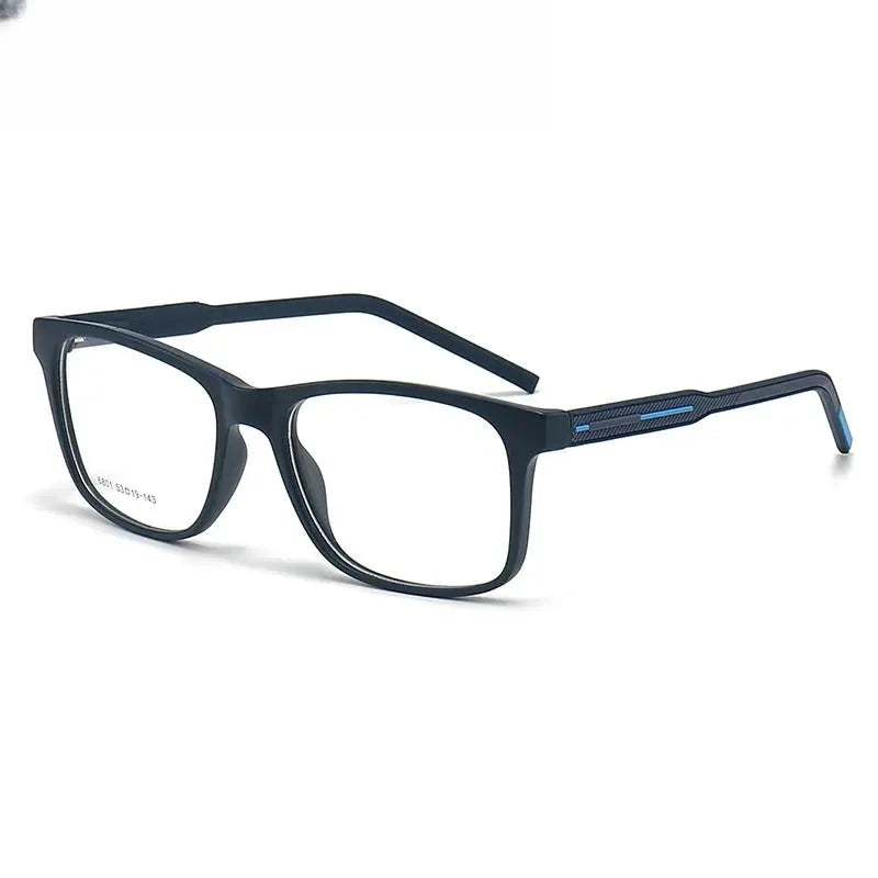 Men's Square Full Rim Titanium Prescription Glasses 616801 — view 11 | Rx Spectacle