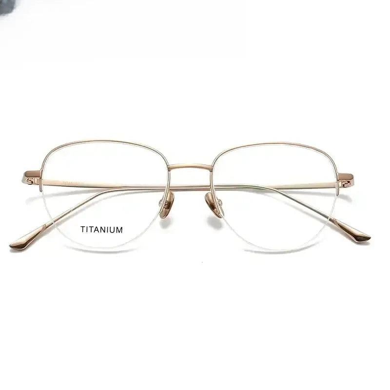 Women's Polygon Semi-Rimless Titanium Prescription Glasses 45010 — view 6 | Rx Spectacle