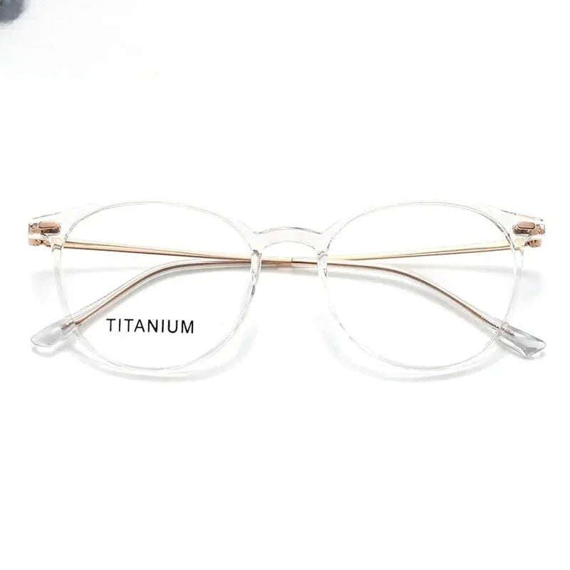 Women's Round Full Rim Titanium Prescription Glasses 57017 — view 7 | Rx Spectacle