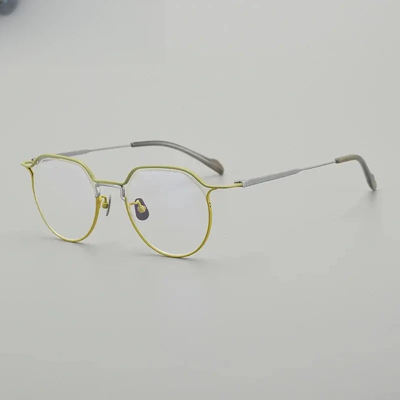 Women's Oval Full Rim Titanium Flat Top Prescription Glasses 190037 — view 7 | Rx Spectacle