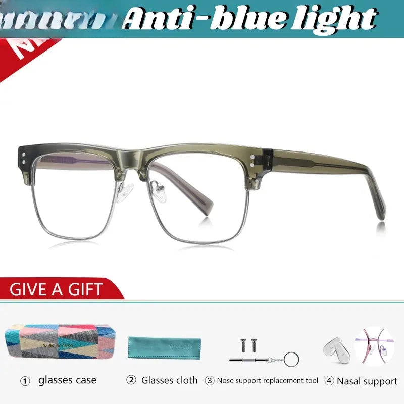 Men's Square Full Rim Titanium Reading Glasses 82203 — view 9 | Rx Spectacle