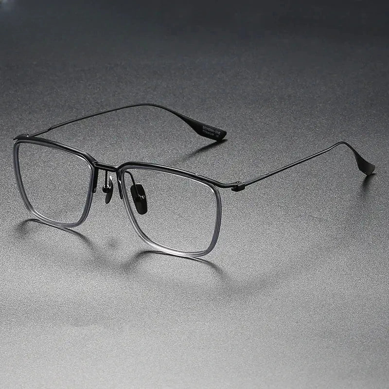 Men's Square Full Rim Titanium Prescription Glasses 412106 — view 7 | Rx Spectacle