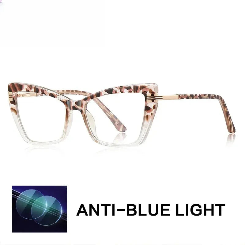 Women's Cat Eye Full Rim Titanium Reading Glasses Gx2263 — view 8 | Rx Spectacle