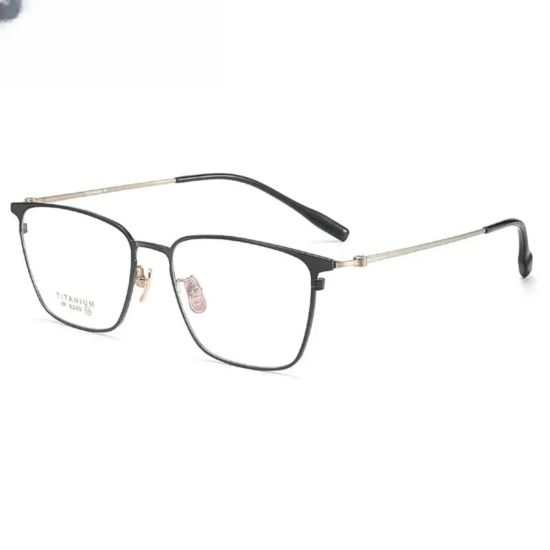 Men's Square Full Rim Titanium Oversized Prescription Glasses 406249 — view 7 | Rx Spectacle