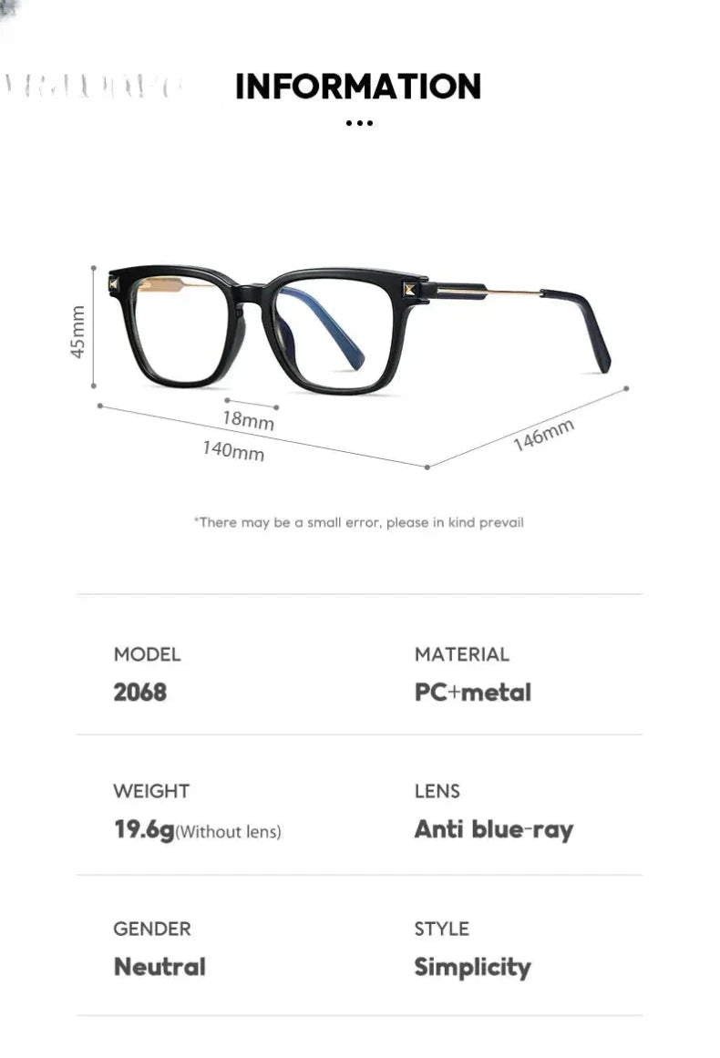 Women's Square Full Rim TR90 Reading Glasses 2068 — view 13 | Rx Spectacle