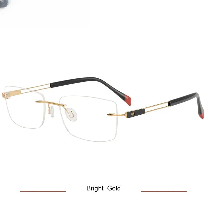 Women's Square Rimless Titanium Screwless Prescription Glasses 315006 — view 5 | Rx Spectacle