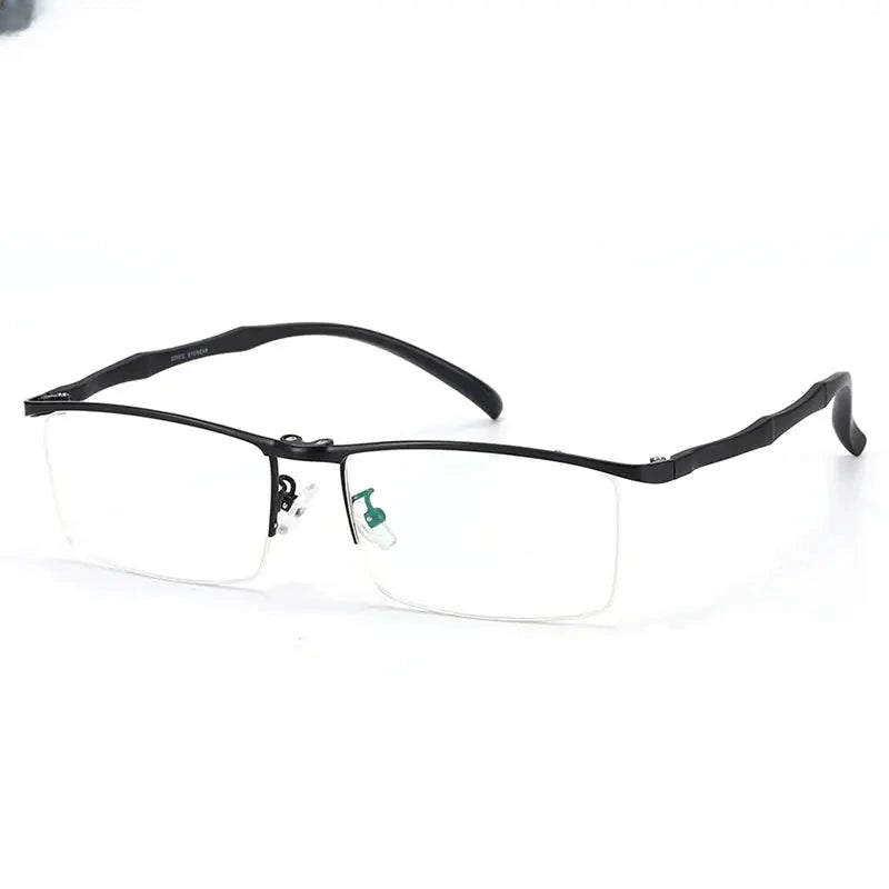 Men's Square Semi-Rimless Stainless Steel Prescription Glasses 926676 — view 5 | Rx Spectacle