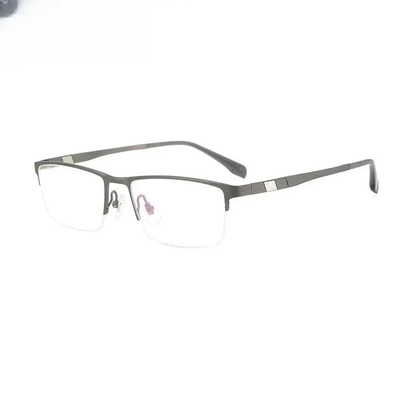 Men's Square Semi-Rimless Titanium Prescription Glasses 360279 — view 5 | Rx Spectacle