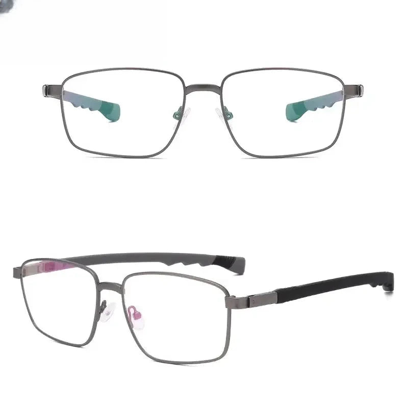 Men's Square Full Rim Alloy Sports Glasses 403076 — view 7 | Rx Spectacle