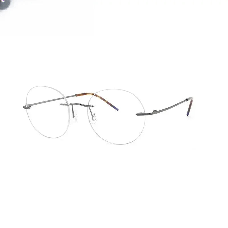 Women's Oval Rimless Titanium Prescription Glasses 879018 — view 6 | Rx Spectacle
