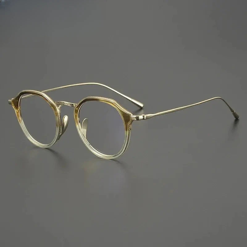 Women's Oval Full Rim Titanium Prescription Glasses G1113 — view 7 | Rx Spectacle