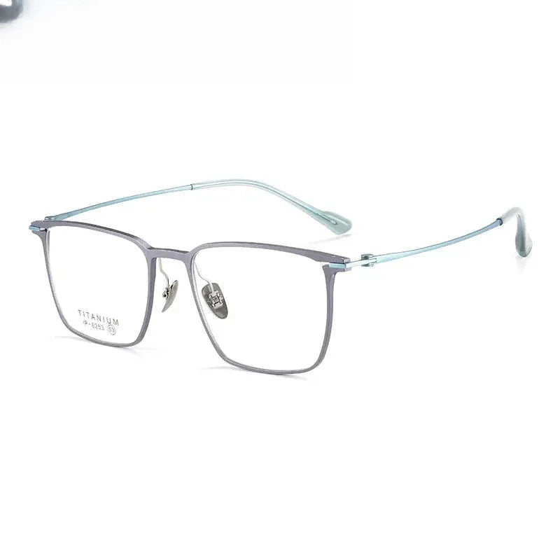 Men's Square Full Rim Titanium Prescription Glasses 616253 — view 7 | Rx Spectacle