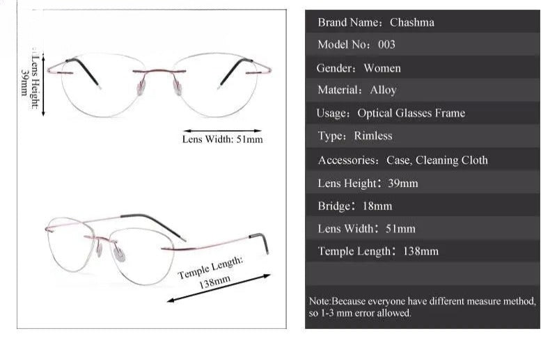 Unisex Triangle Rimless Titanium Prescription Glasses 003 — view 14 | Rx Spectacle