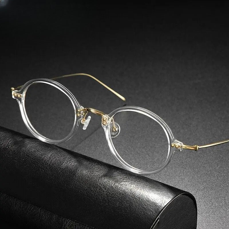 Unisex Round Full Rim Titanium Prescription Glasses Gxyj546 — view 9 | Rx Spectacle