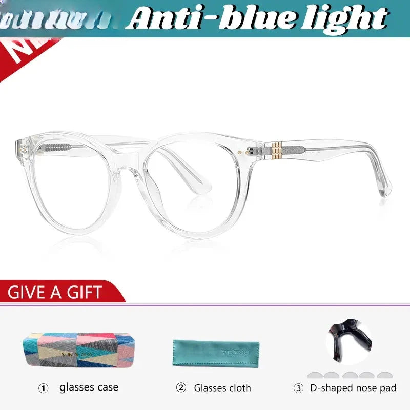 Unisex Round Full Rim Titanium Reading Glasses 622231 — view 7 | Rx Spectacle
