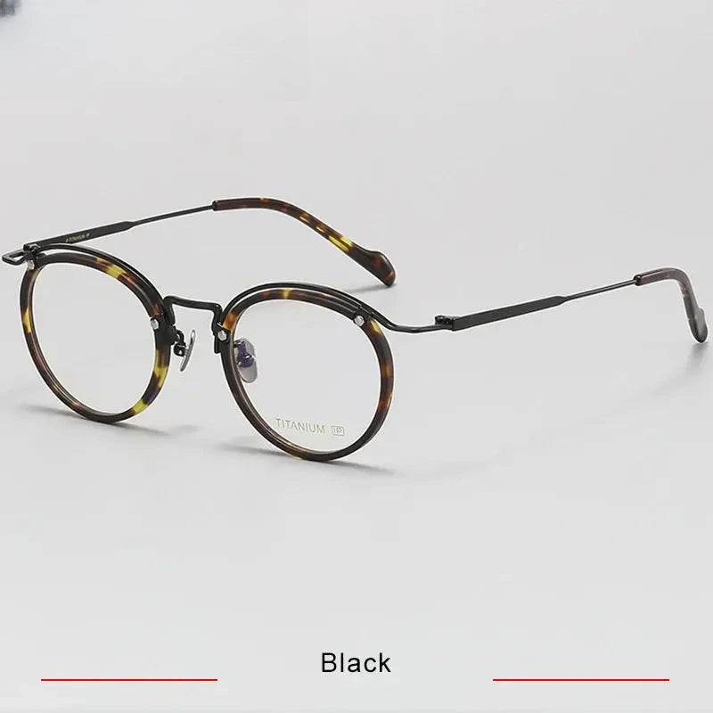 Unisex Round Full Rim Titanium Prescription Glasses 710036 — view 6 | Rx Spectacle