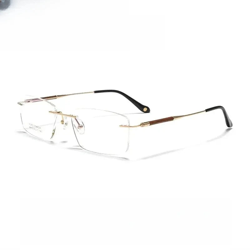 Men's Square Rimless Titanium Prescription Glasses 899910 — view 5 | Rx Spectacle