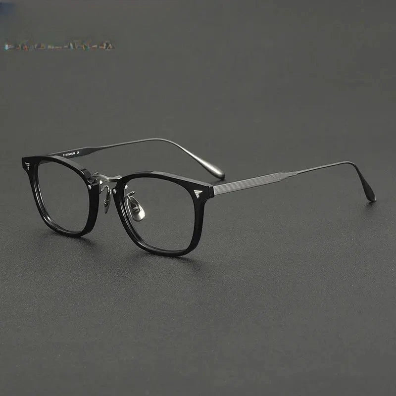 Unisex Square Full Rim Titanium Prescription Glasses 881554 — view 7 | Rx Spectacle
