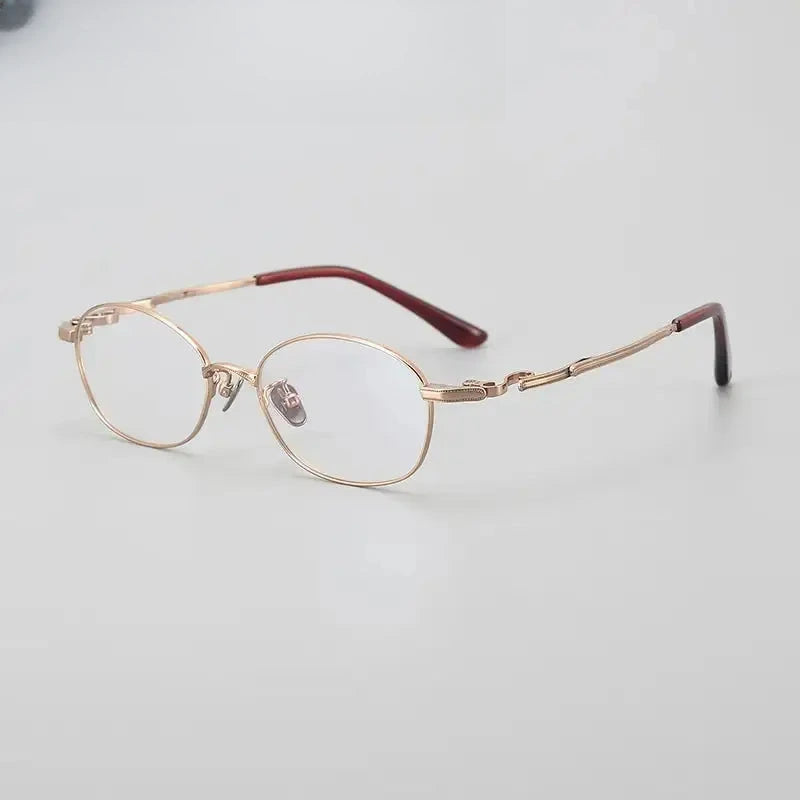 Unisex Oval Full Rim Titanium Prescription Glasses 77049 — view 7 | Rx Spectacle