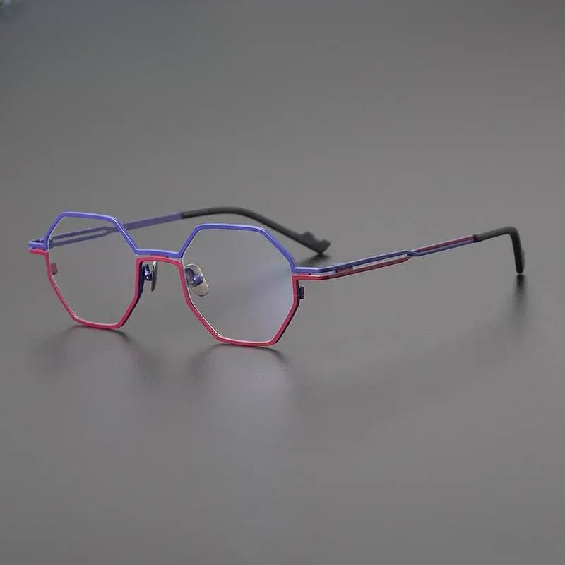 Unisex Polygon Full Rim Titanium Prescription Glasses Gxyj1034 — view 9 | Rx Spectacle