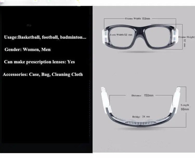 Unisex Square Full Rim Acetate Sports Glasses 0847 — view 8 | Rx Spectacle