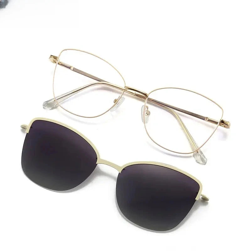 Women's Cat Eye Full Rim Alloy Clip-On Reading Glasses 70152 — view 7 | Rx Spectacle
