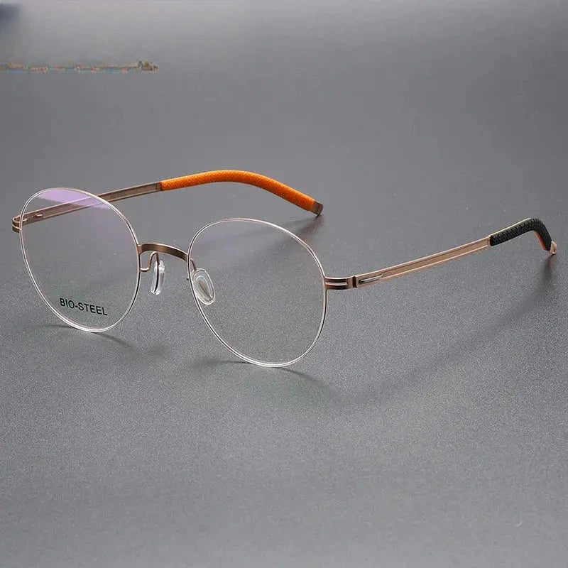 Women's Round Full Rim Titanium Prescription Glasses 44953 — view 12 | Rx Spectacle