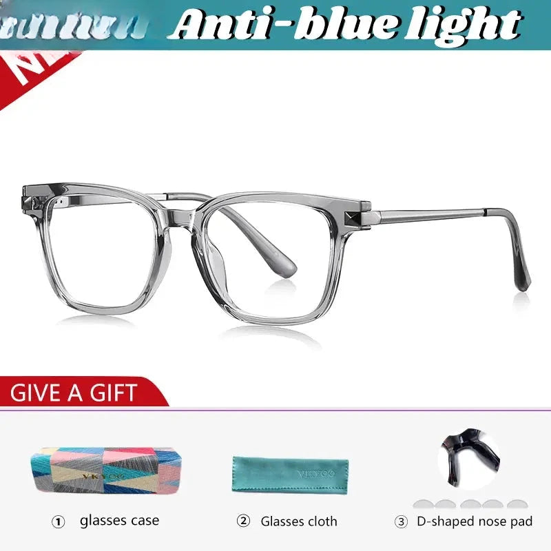 Men's Square Full Rim Titanium Reading Glasses 67244 — view 7 | Rx Spectacle