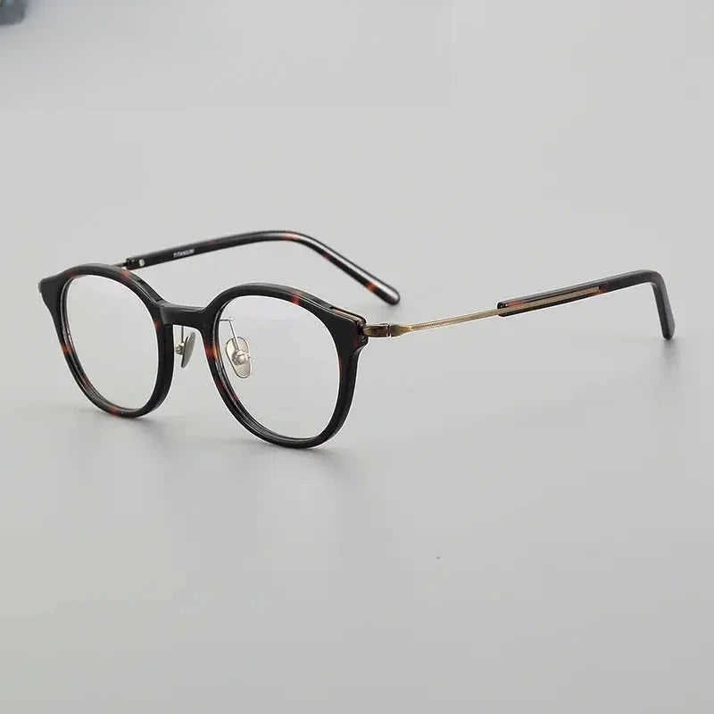 Unisex Round Full Rim Titanium Prescription Glasses 611013 — view 7 | Rx Spectacle