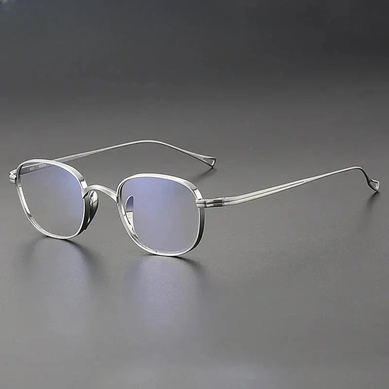 Unisex Square Full Rim Titanium Prescription Glasses 842114 — view 7 | Rx Spectacle