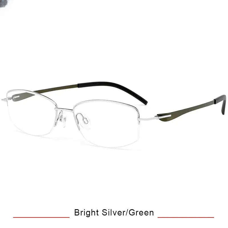 Unisex Oval Semi-Rimless Titanium Screwless Prescription Glasses 350031 — view 5 | Rx Spectacle