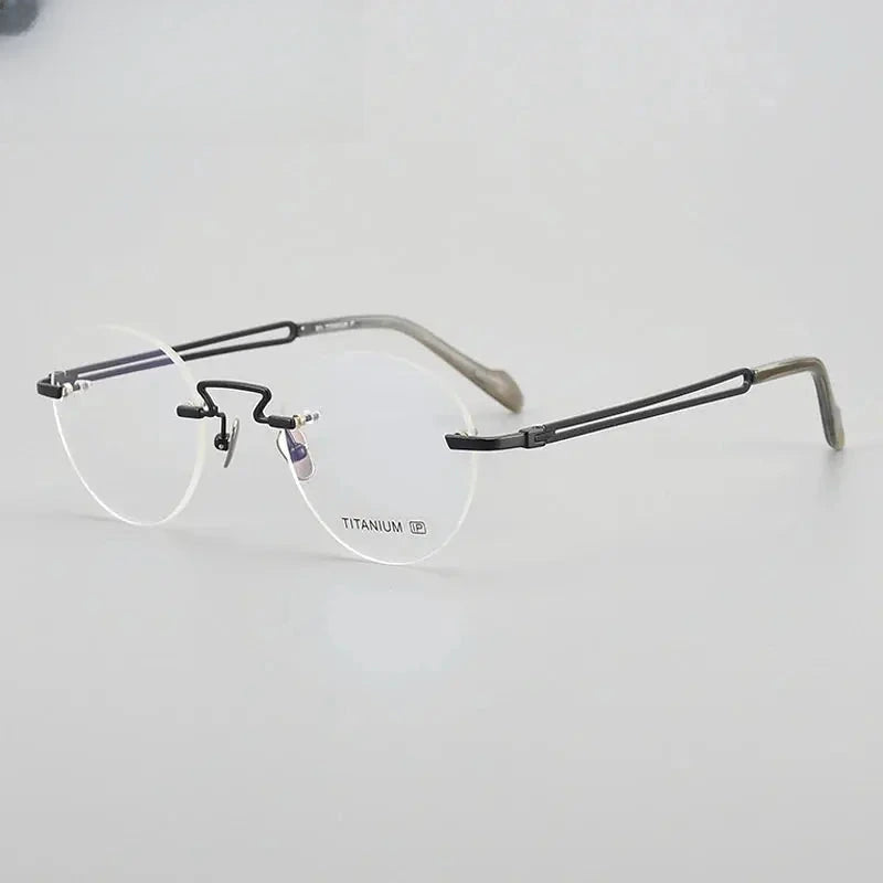 Women's Round Rimless Titanium Prescription Glasses 419063 — view 7 | Rx Spectacle