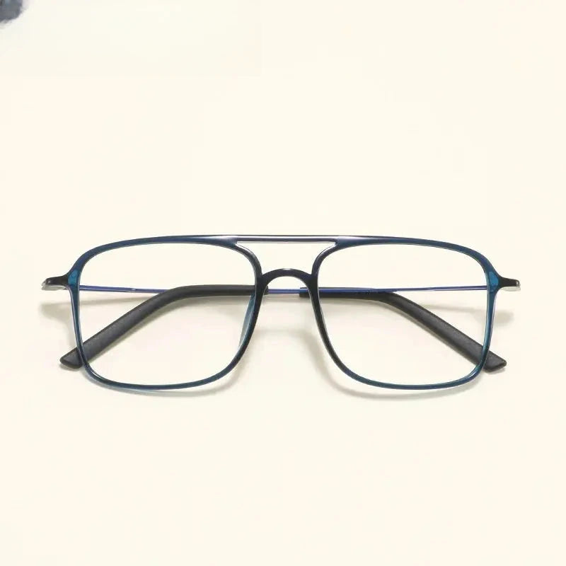 Women's Square Full Rim Titanium Double Bridge Prescription Glasses 3121 — view 8 | Rx Spectacle