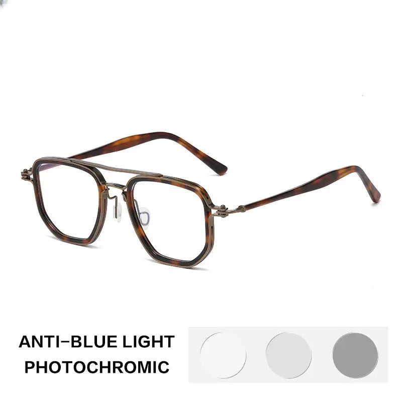 Unisex Square Full Rim Titanium Reading Glasses 58768 — view 6 | Rx Spectacle