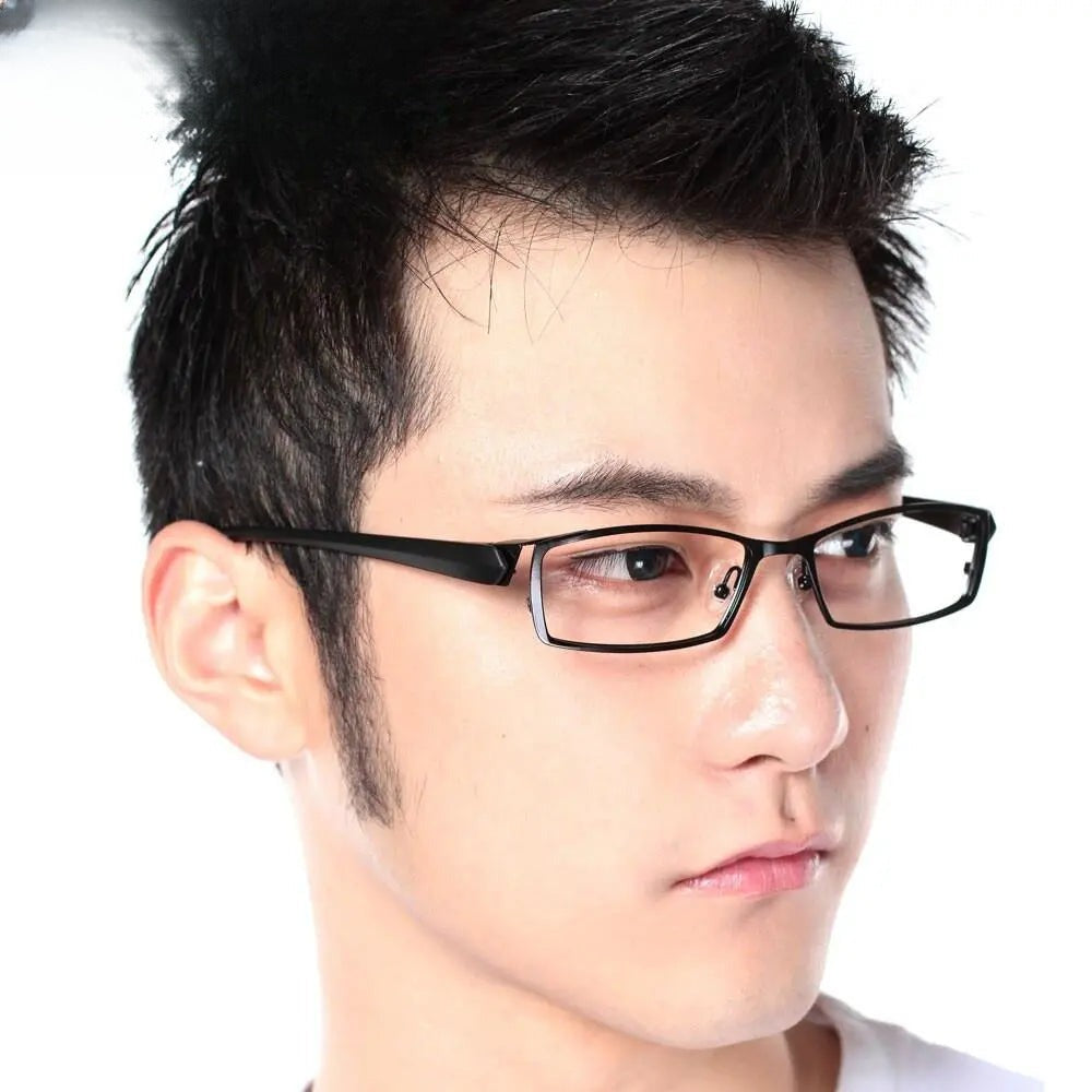 Men's Rectangular Full Rim Titanium Prescription Glasses 1976 — view 9 | Rx Spectacle