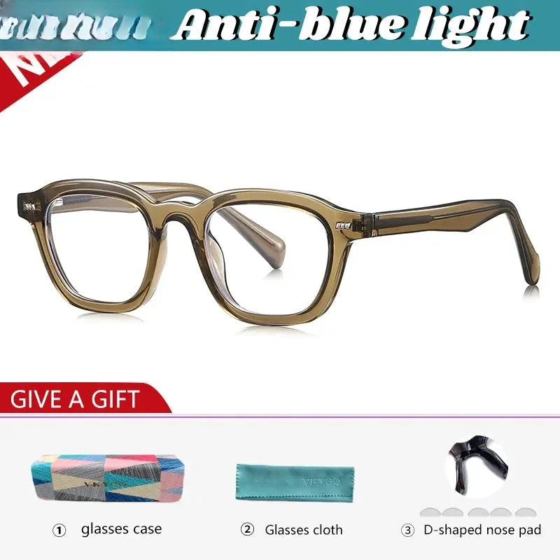 Unisex Square Full Rim Titanium Reading Glasses 97015 — view 8 | Rx Spectacle