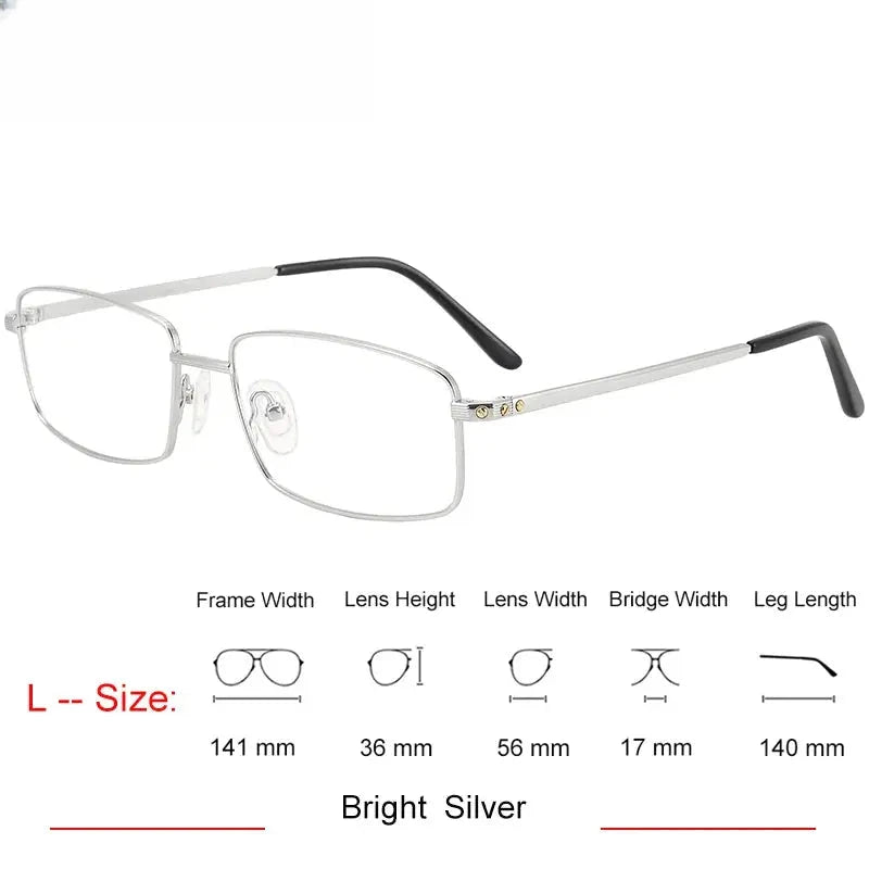 Unisex Square Full Rim Titanium Prescription Glasses 310085 — view 9 | Rx Spectacle