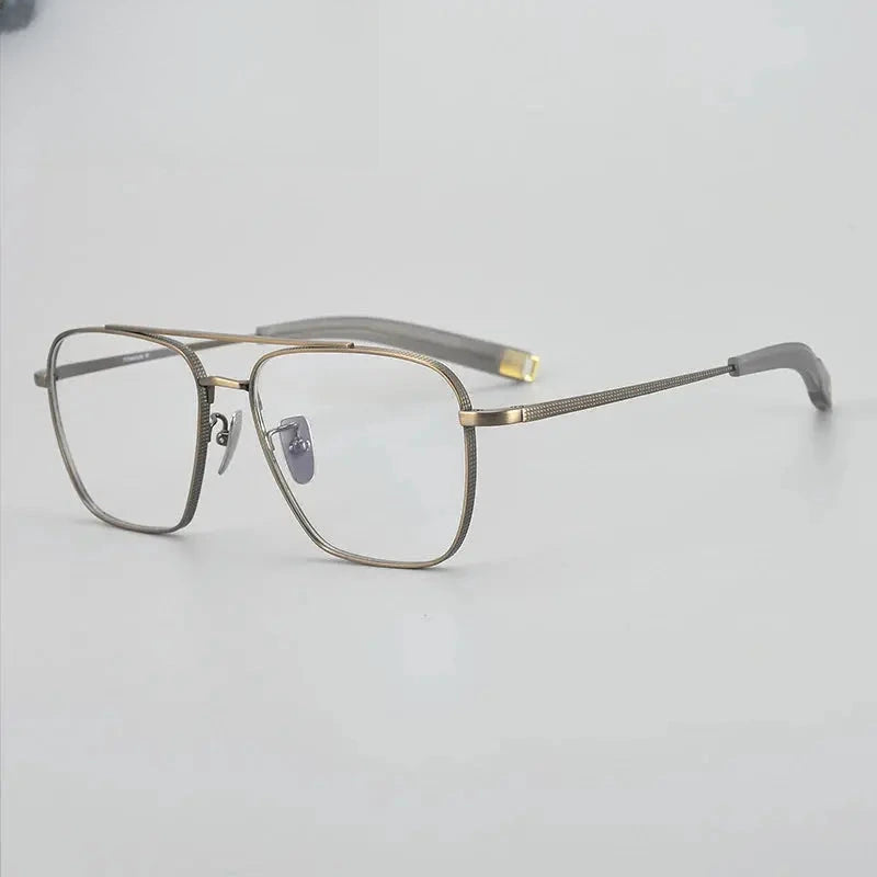 Men's Square Full Rim Titanium Prescription Glasses 815004 — view 6 | Rx Spectacle