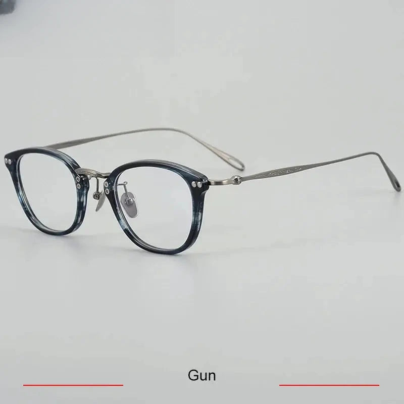 Unisex Oval Full Rim Titanium Prescription Glasses 45955 — view 6 | Rx Spectacle