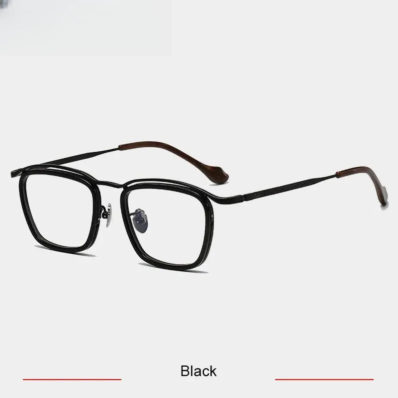 Men's Square Full Rim Titanium Prescription Glasses 35916 — view 6 | Rx Spectacle